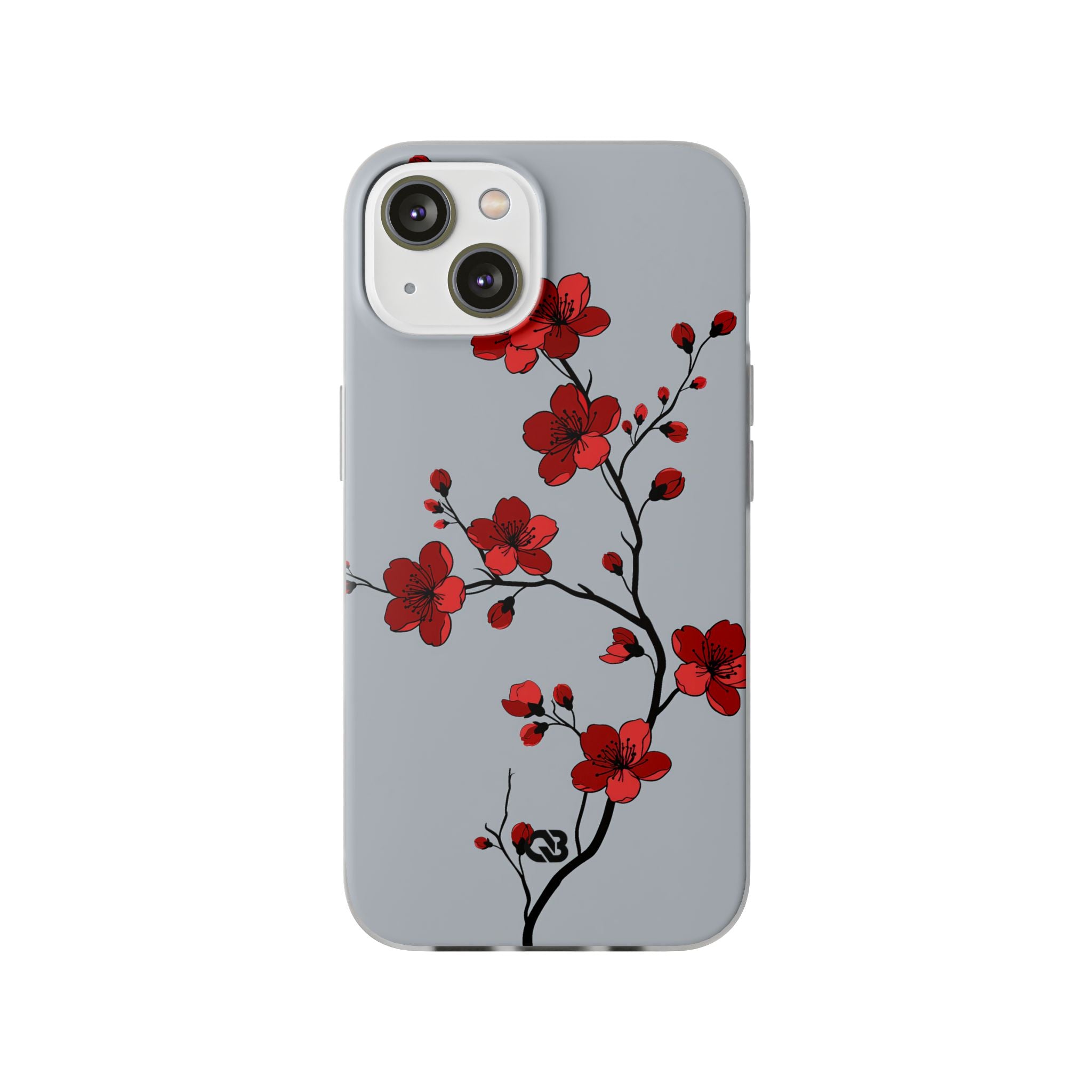 Grey Lite Phone Case for iPhone - Crimson Blossom Onyx