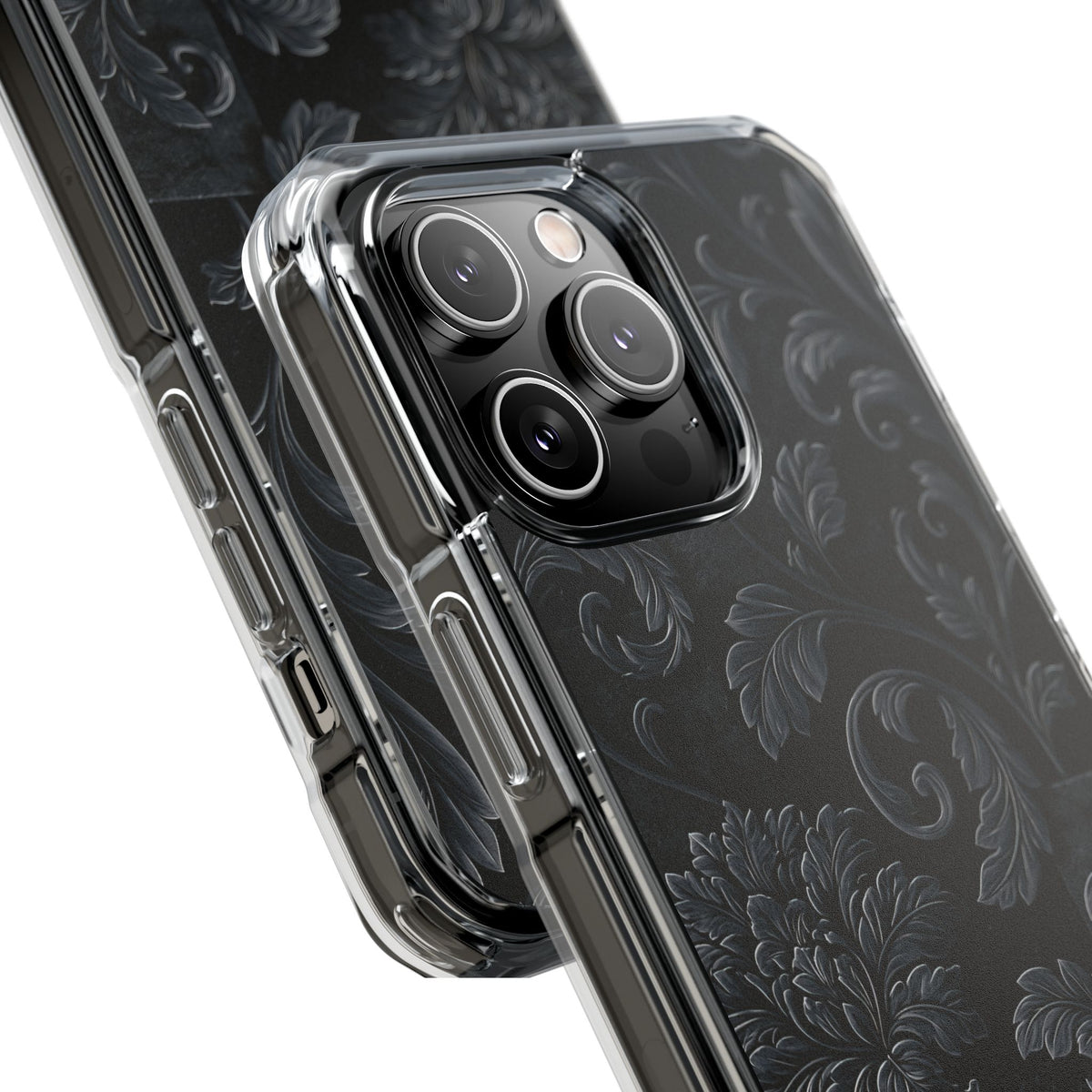 Obsidian Damask · Clear Impact Magnetic Phone Case for iPhone ·  Black