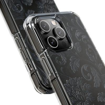 Obsidian Damask · Clear Impact Magnetic Phone Case for iPhone ·  Black