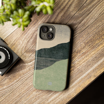 Green Tough Phone Case for iPhone - Moss Ridge Grain