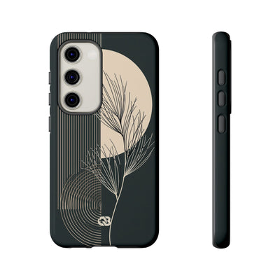 Black Tough Phone Case for Samsung - Obsidian Sand Willow