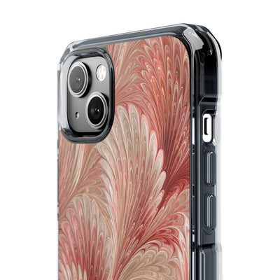 Blush Petal Plume · Clear Impact Magnetic Phone Case for iPhone · Pink