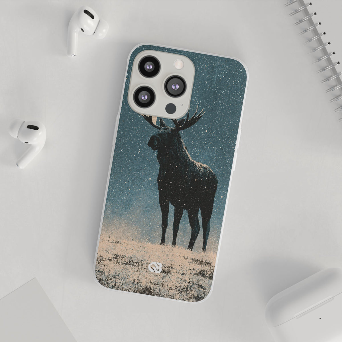 Nordic Boreal Moose · Lite Phone Case for iPhone ·  Blue