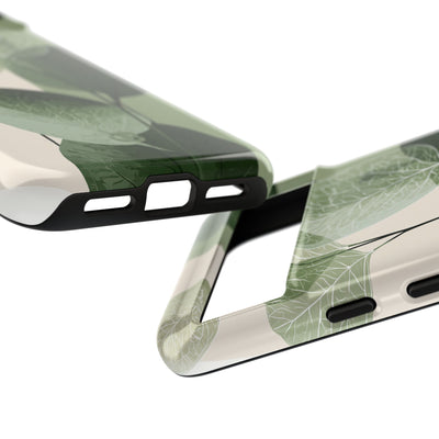 Green Tough Phone Case for Google Pixel - Sage Leaf Skeletals