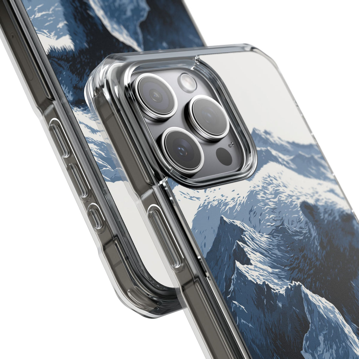 Fjord Summit Bear · Clear Impact Magnetic Phone Case for iPhone · Blue