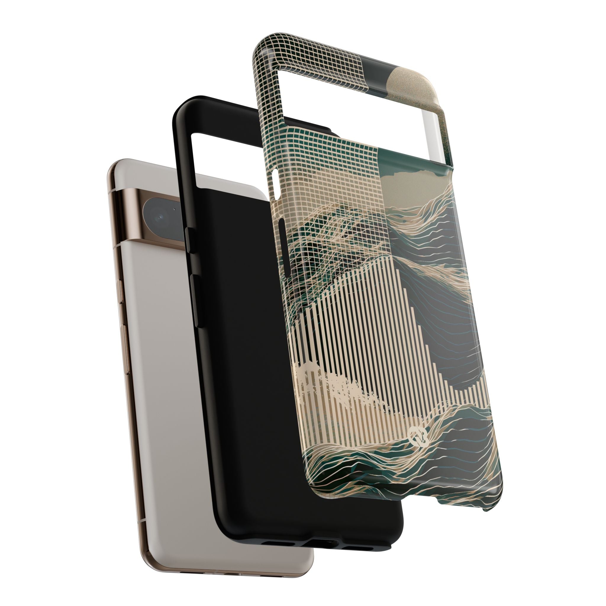 Green Tough Phone Case for Google Pixel - Lunar Moss Topography