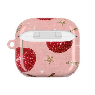 Bedazzled Ruby Cherries · Hard Case for AirPods & AirPods Pro · Pink