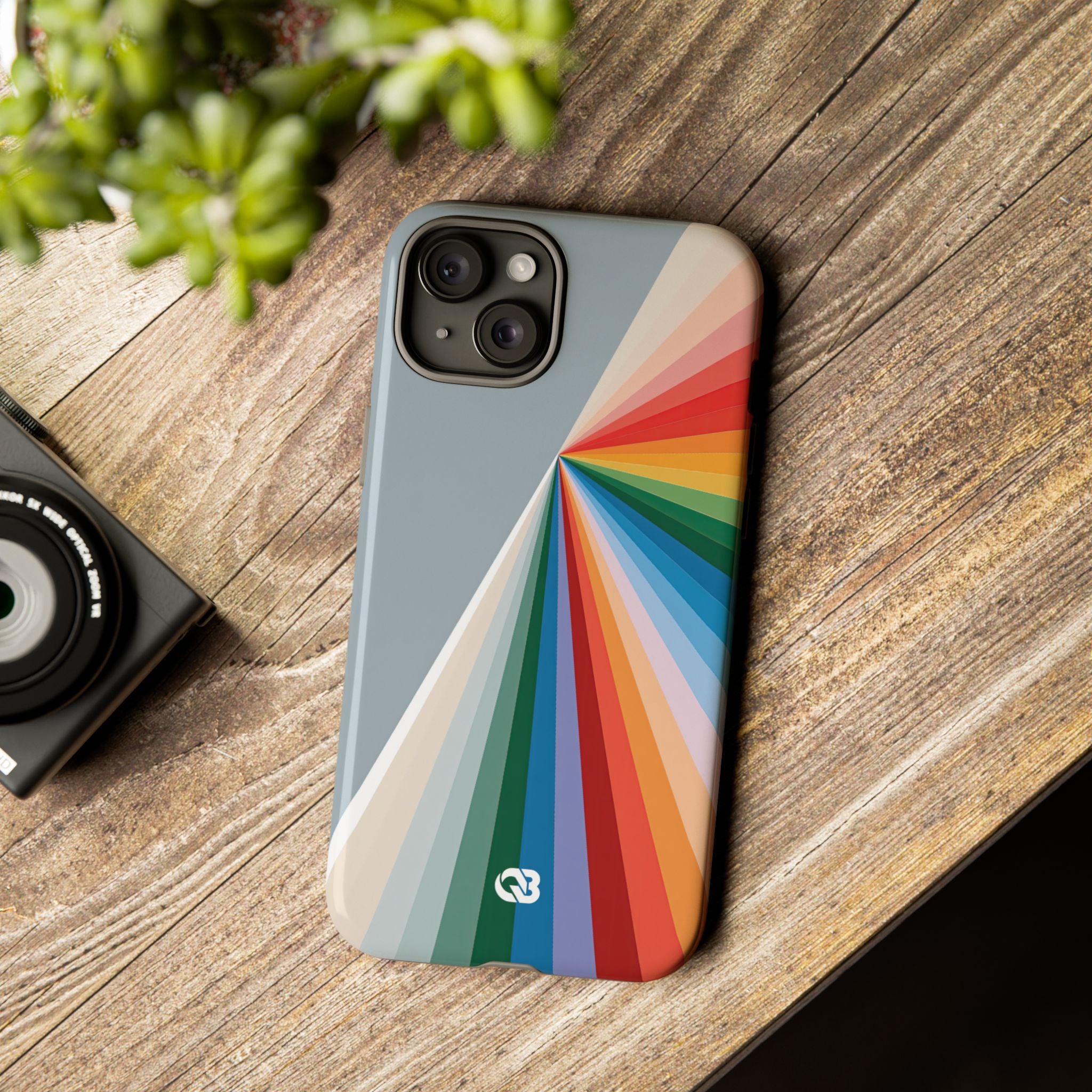 Grey Tough Phone Case for iPhone - Slate Prism Burst