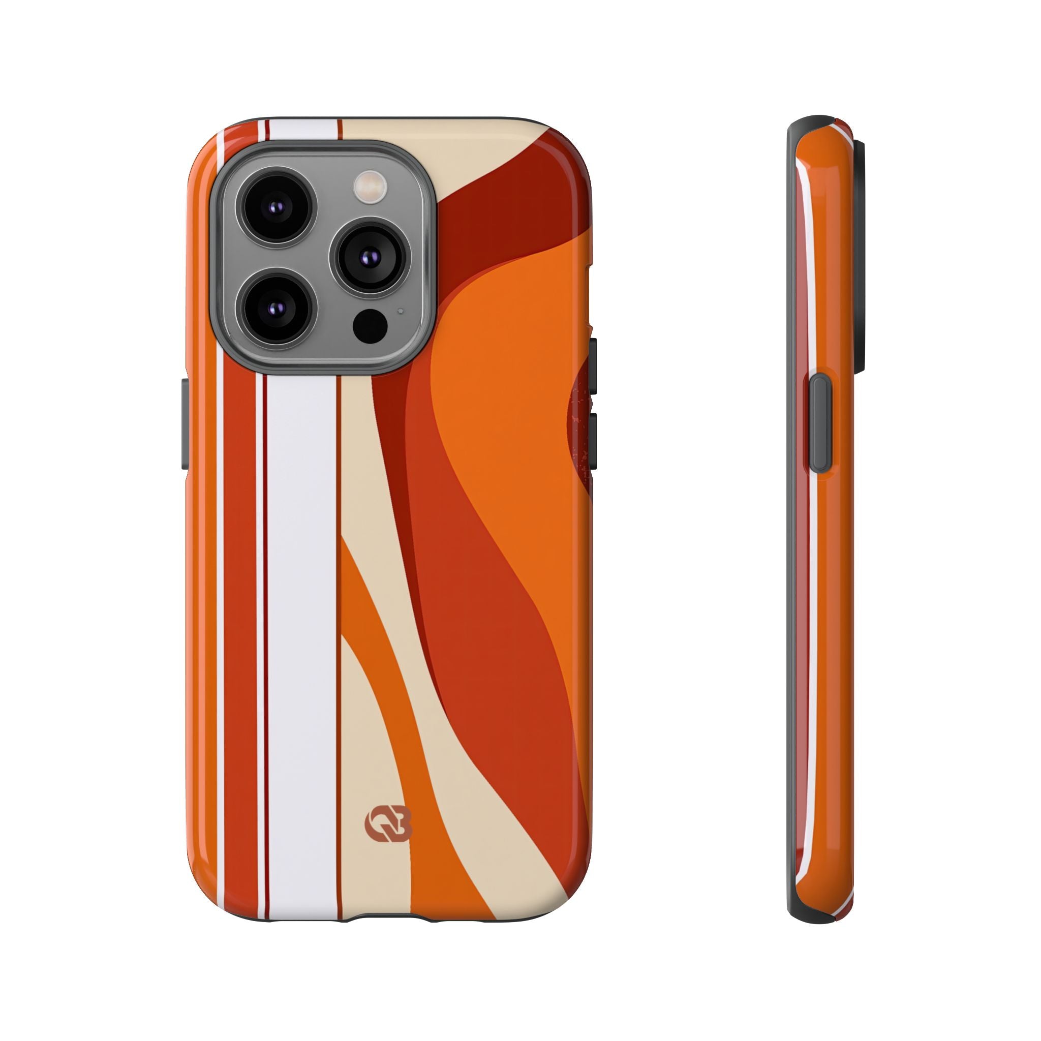 Orange Tough Phone Case for iPhone - Terracotta Metro Line