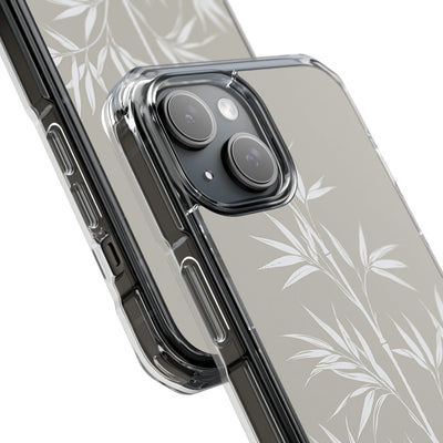 Beige Impact MagSafe Phone Case for iPhone - Sandstone Bamboo Stalks