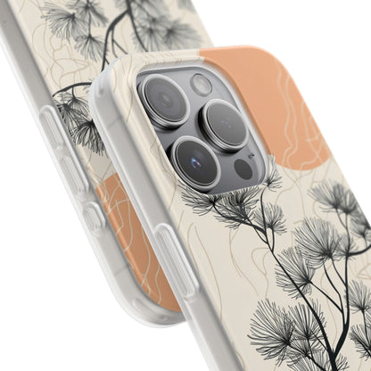 Spiky Tree Sunset iPhone 15 Pro Case - Soft