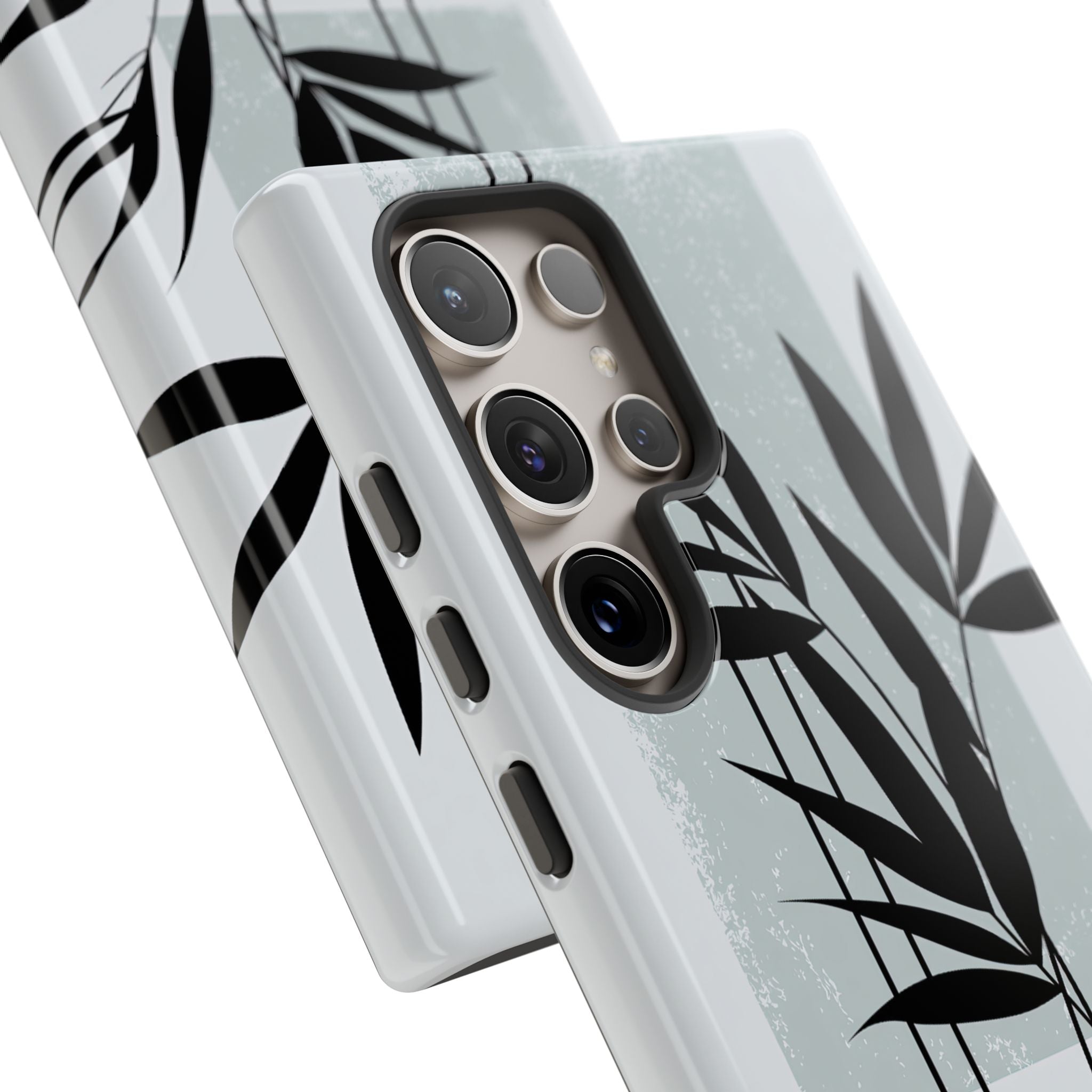 Grey Tough Phone Case for Samsung - Sage Bamboo Noir