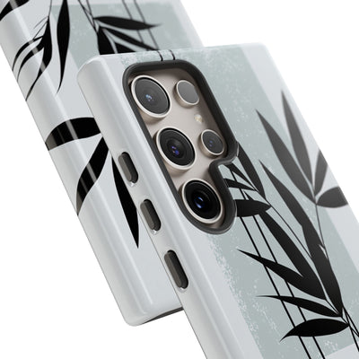 Grey Tough Phone Case for Samsung - Sage Bamboo Noir