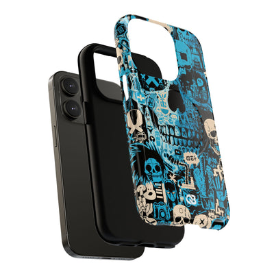 Electric Skull Graffiti · Tough 2.0 Magnetic Phone Case for iPhone · Blue