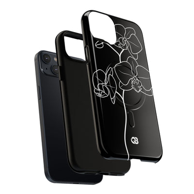 Black Tough 2.0 Magsafe Phone Case for iPhone - Noir Alabaster Orchid