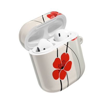 Scarlet Bloom Minimal · Hard Case for AirPods & AirPods Pro · Red