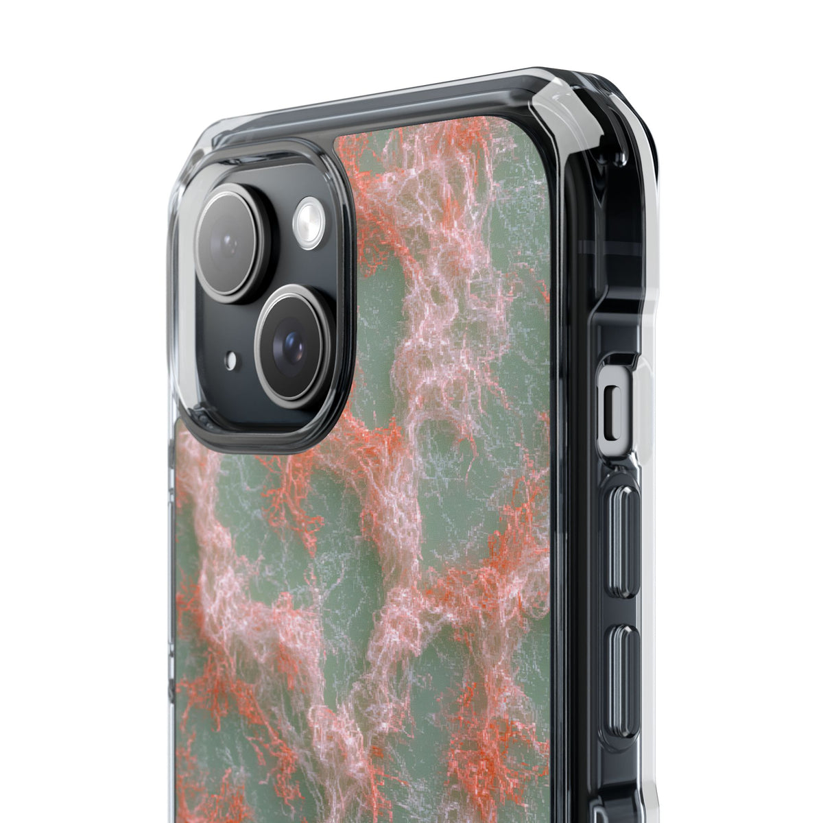 Coral Pixel Matrix · Clear Impact Magnetic Phone Case for iPhone · Green