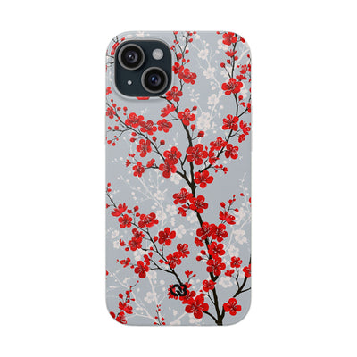 Grey Lite Phone Case for iPhone - Crimson Sakura Slate