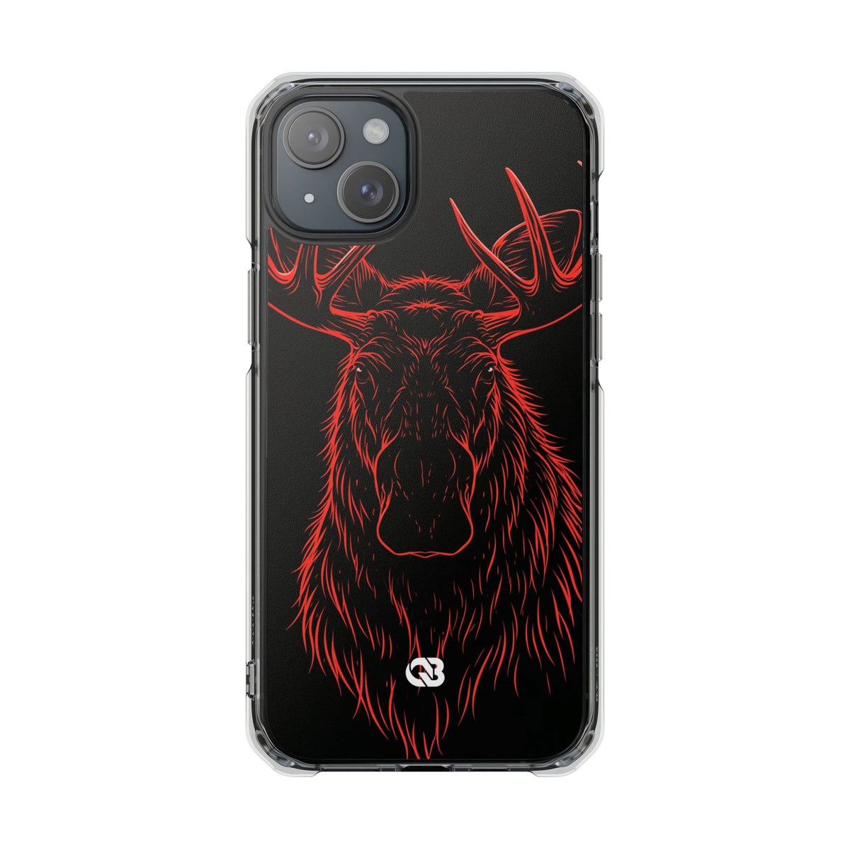 Crimson Horizon Moose · Impact Magnetic Phone Case for iPhone ·  Black