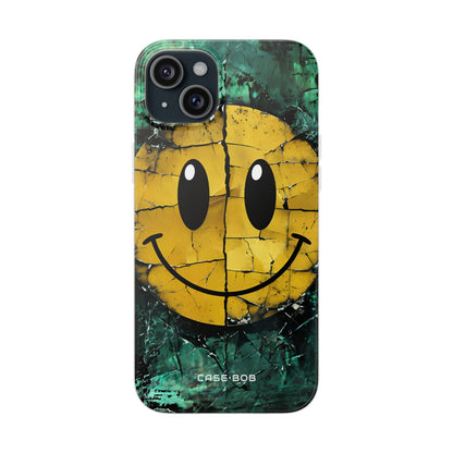 Knækket Smiley iPhone 15 Plus Cover - Blødt