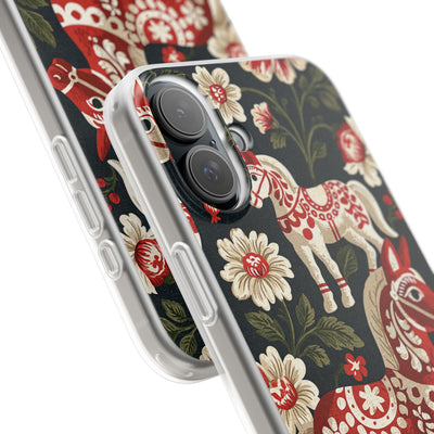 Nordic Dala Meadow · Lite Phone Case for iPhone ·  Red
