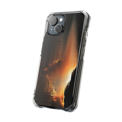 Luminous Grid · Clear Impact Magnetic Phone Case for iPhone · Black