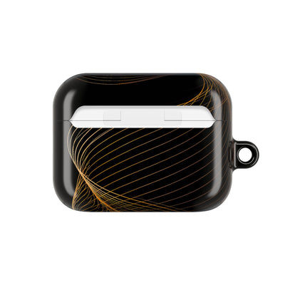 Golden Contour Flow · Hard Case for AirPods & AirPods Pro · Black
