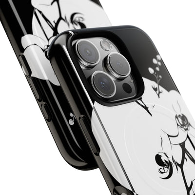 Black Tough 2.0 Magsafe Phone Case for iPhone - Lunar Orchid Grid