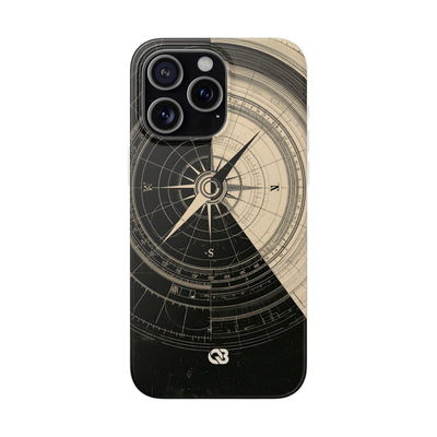 Beige Lite Phone Case for iPhone - Obsidian Nautical Blueprint