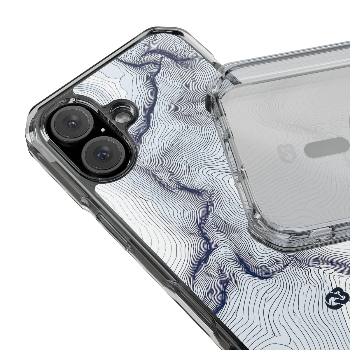 Nordic Ridge Contour · Clear Impact Magnetic Phone Case for iPhone · White