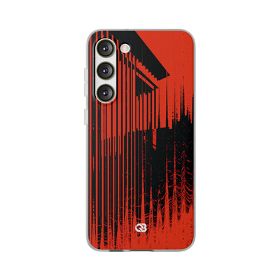 Red Lite Phone Case for Samsung - Crimson Brutalist Distortion