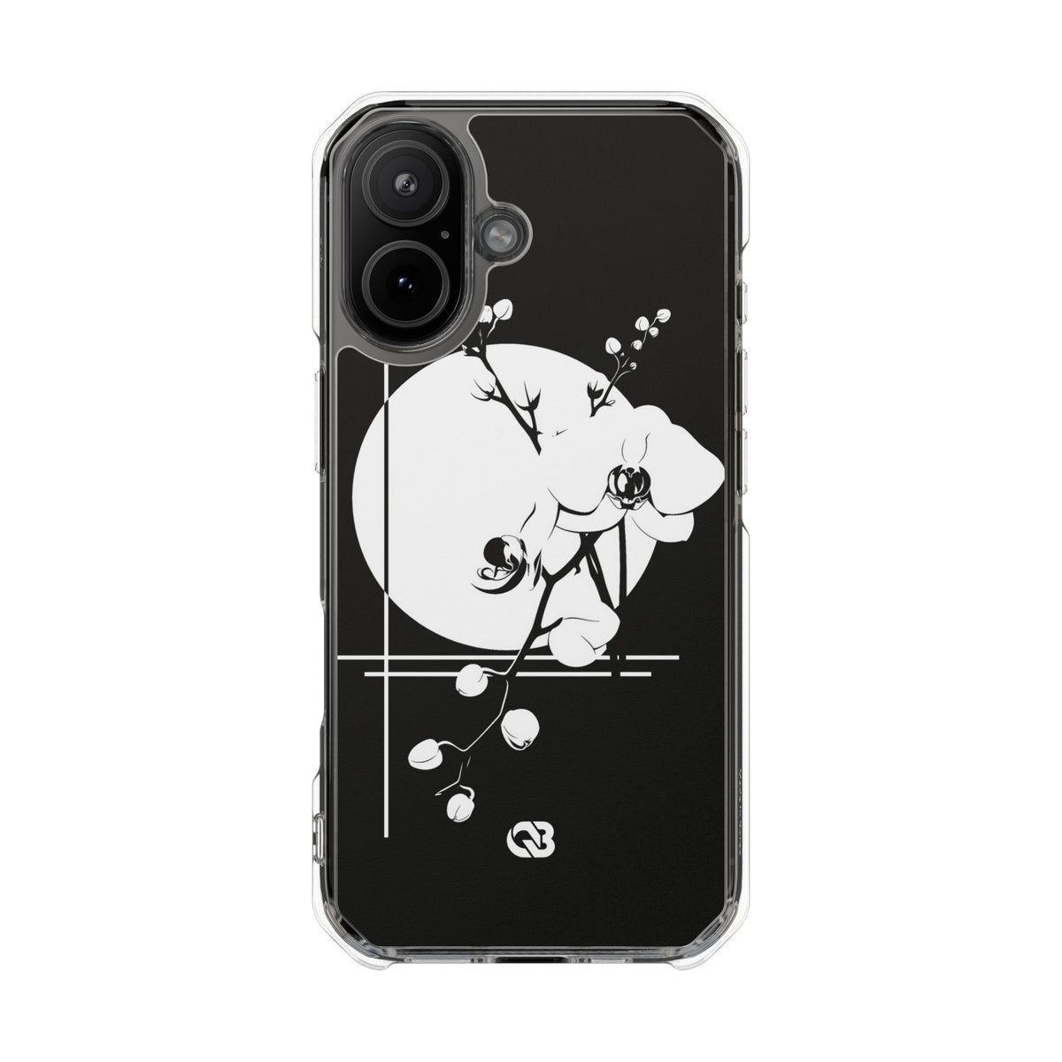 Nocturne Orchid Bloom · Clear Impact Magnetic Phone Case for iPhone ·  Black