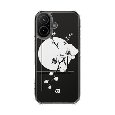 Nocturne Orchid Bloom · Clear Impact Magnetic Phone Case for iPhone ·  Black