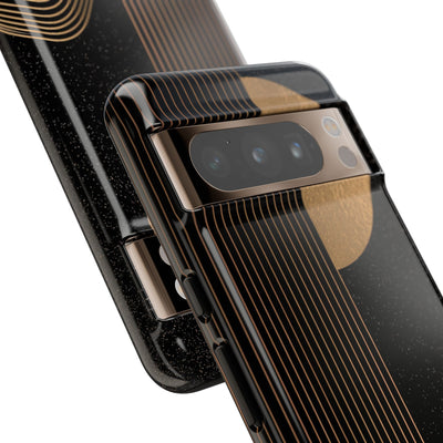 Gold Tough Phone Case for Google Pixel - Gilded Obsidian Dunes