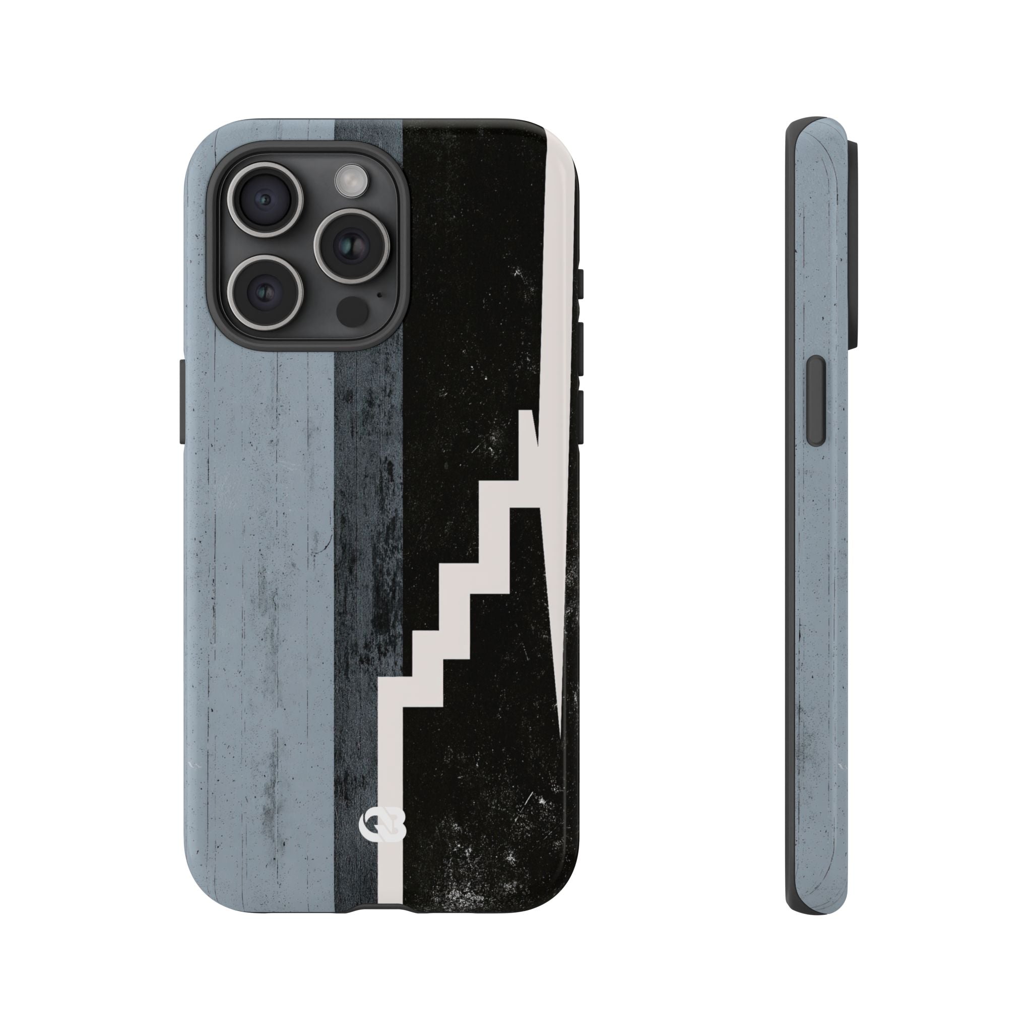 Grey Tough Phone Case for iPhone - Industrial Concrete Void