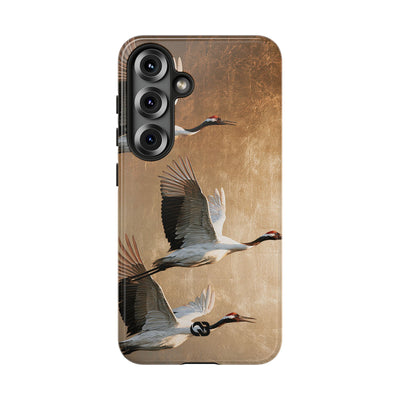 Golden Crane Flight · Tough Phone Case for Samsung · Gold