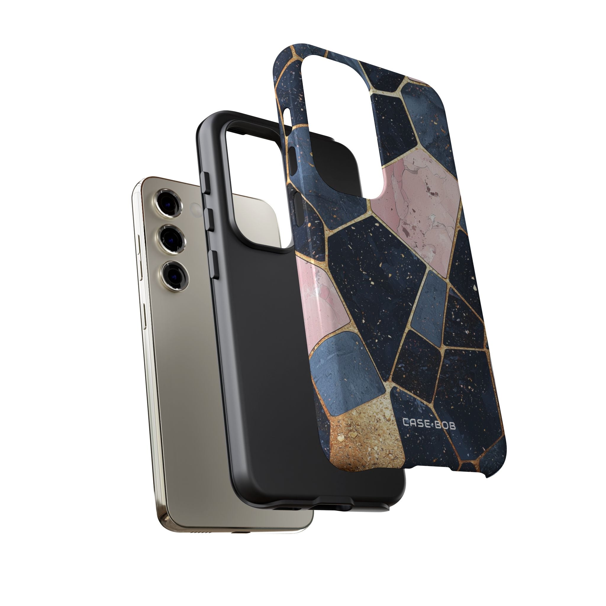 Kultainen mosaiikki Samsung S23 -kova suojakotelo