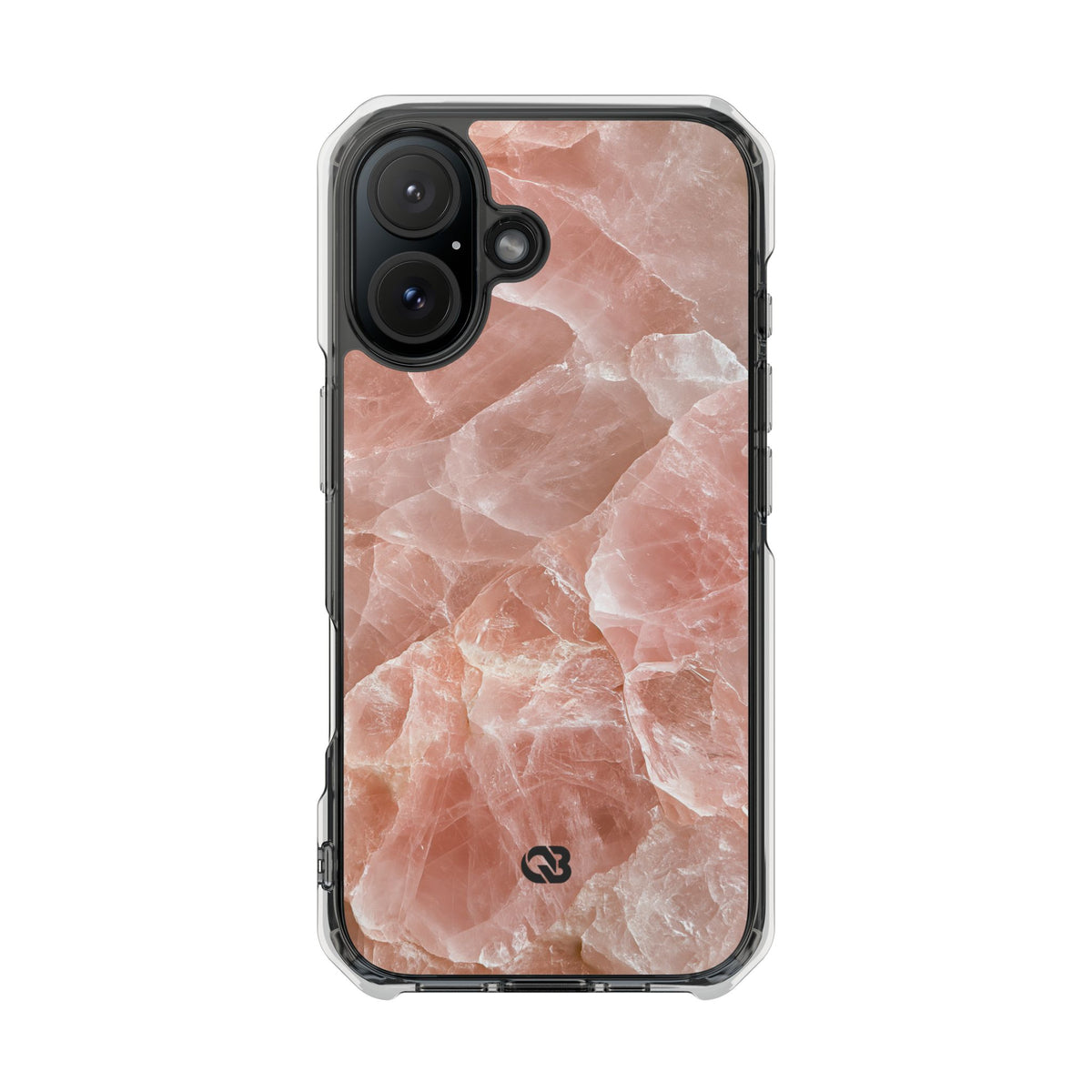 Rose Quartz Facet · Clear Impact Magnetic Phone Case for iPhone · Pink