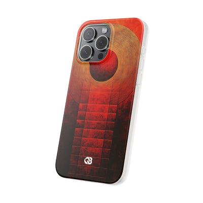 Crimson Solar Halo · Soft Custodia per iPhone