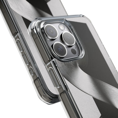 Grey Impact MagSafe Phone Case for iPhone - Obsidian Moiré Wave