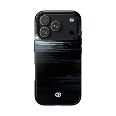 Black Tough Phone Case for iPhone - Frozen Signal Glitch