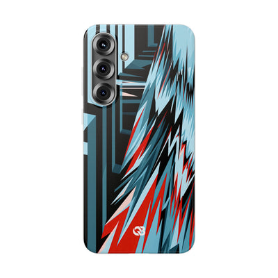 Blue Lite Phone Case for Samsung - Glitch Peak Cyan