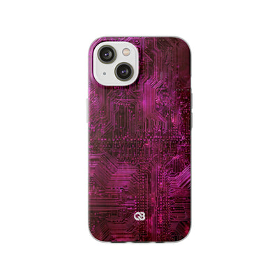 Magenta Circuit Trace · Lite Phone Case for iPhone ·  Pink