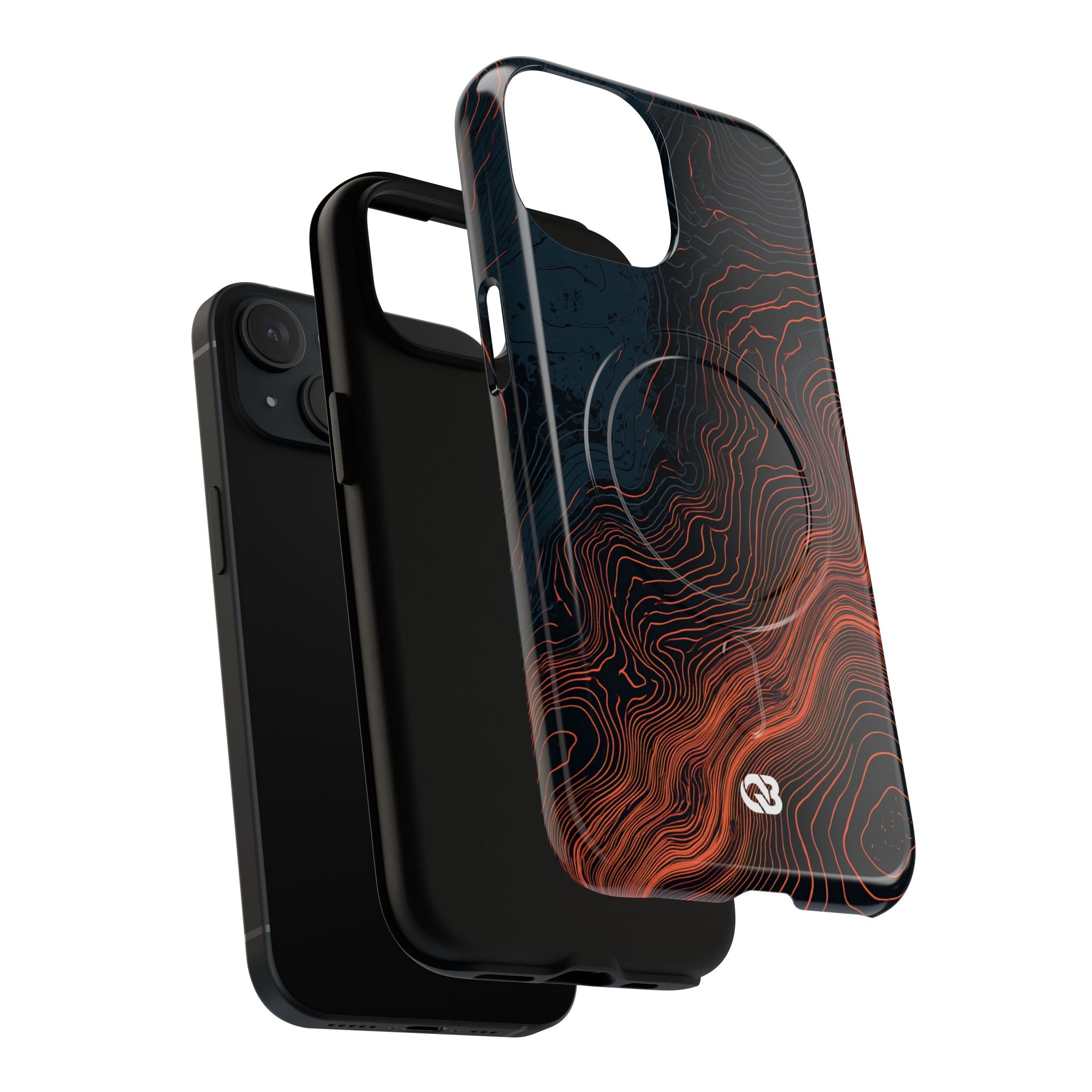 Black Tough 2.0 Magsafe Phone Case for iPhone - Volcanic Basalt Map