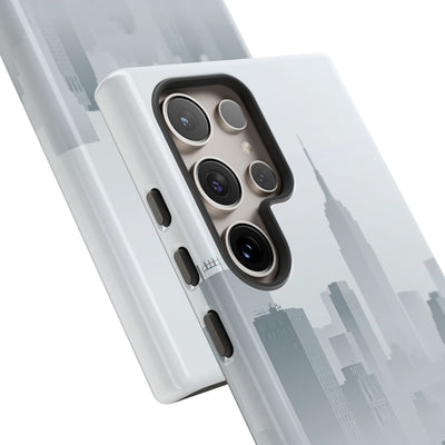 Grey Tough Phone Case for Samsung - Steel Mist Skyline