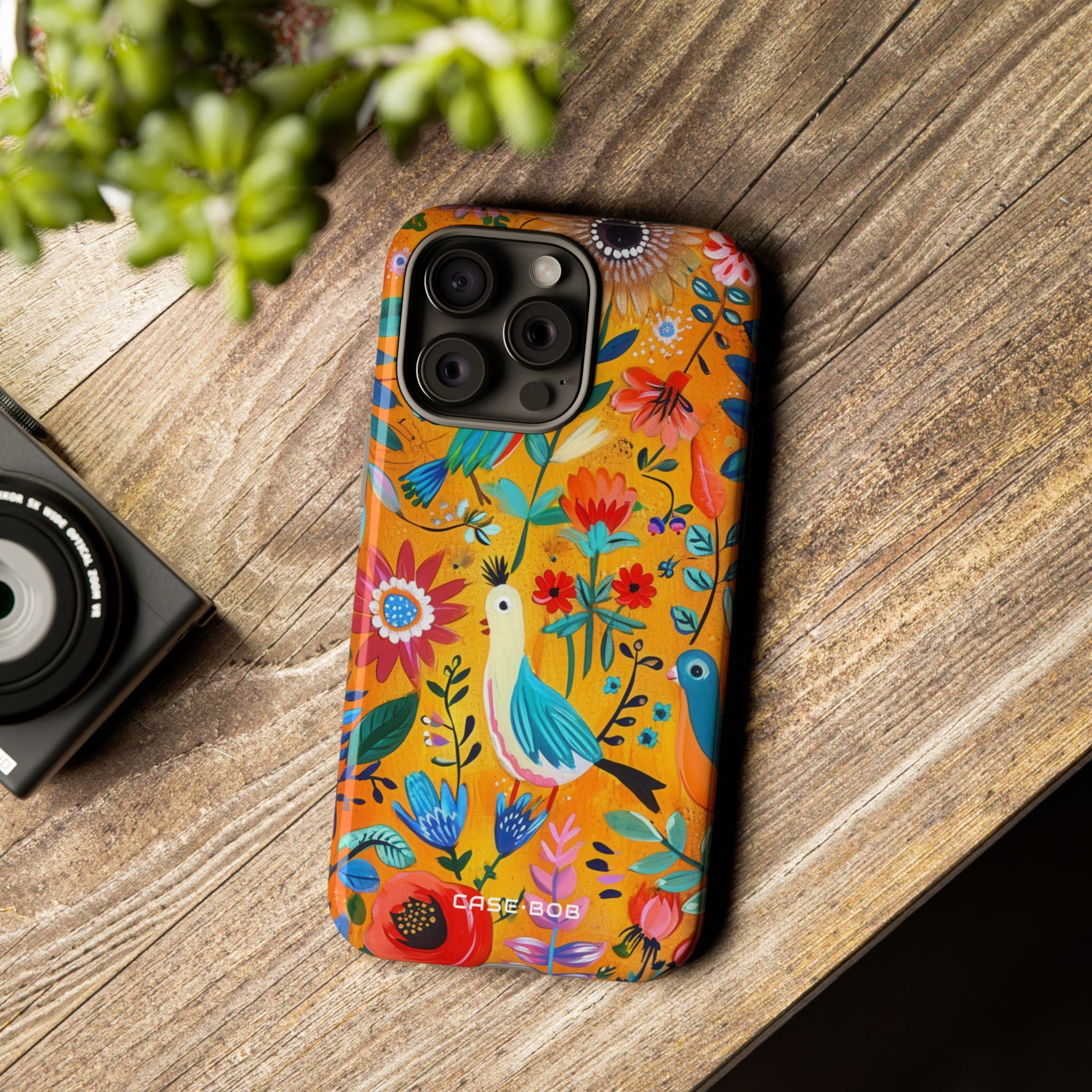 Bunte Vögel blühen iPhone 15 Pro Max Case - Tough