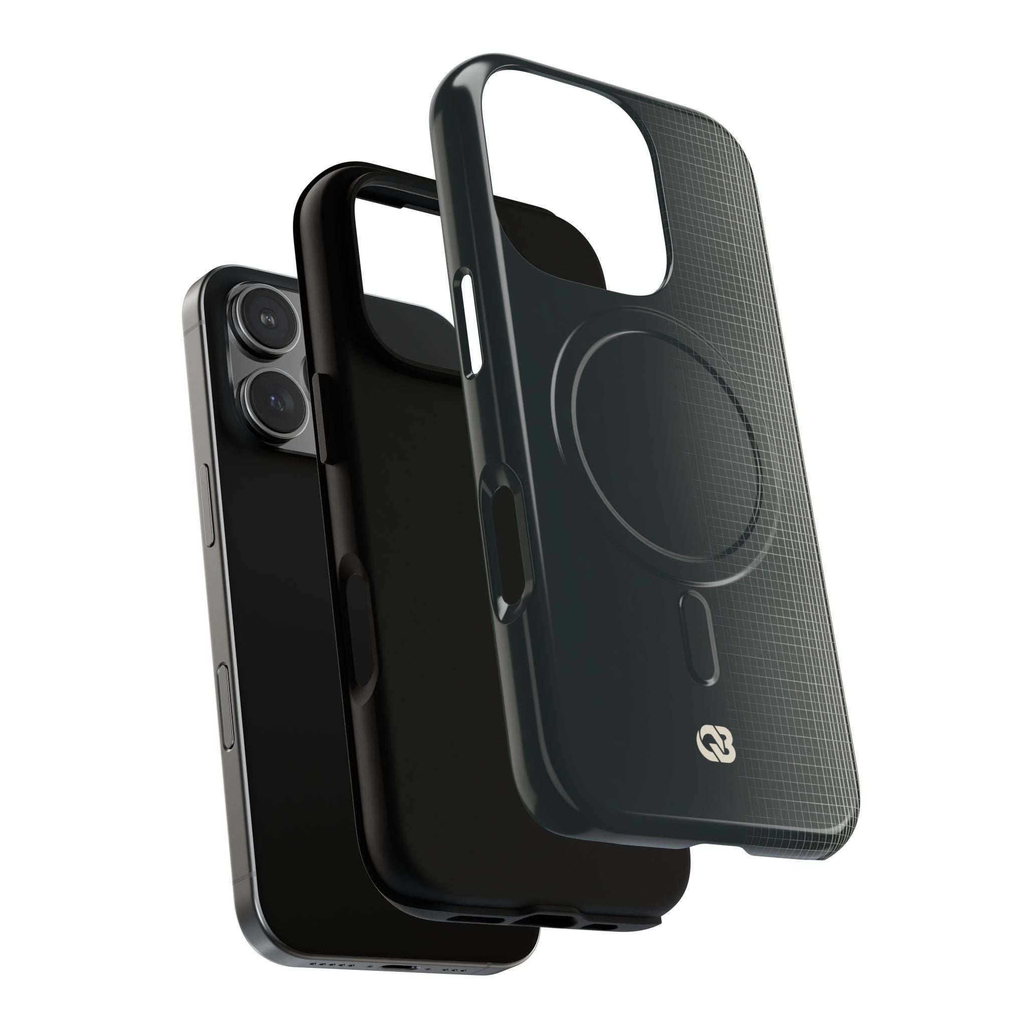 Grey Tough 2.0 Magsafe Phone Case for iPhone - Charcoal Tech Grid