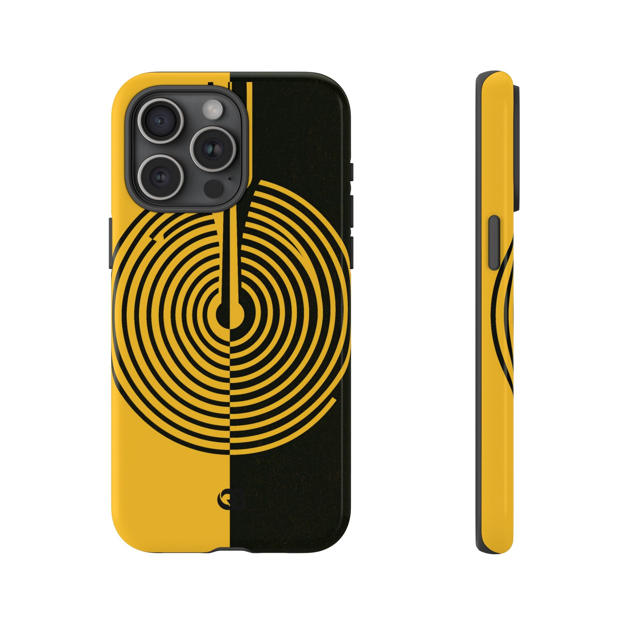 Yellow Tough Phone Case for iPhone - Voltage Sector Pulse
