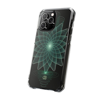 Green Impact MagSafe Phone Case for iPhone - Cyan Signal Bloom