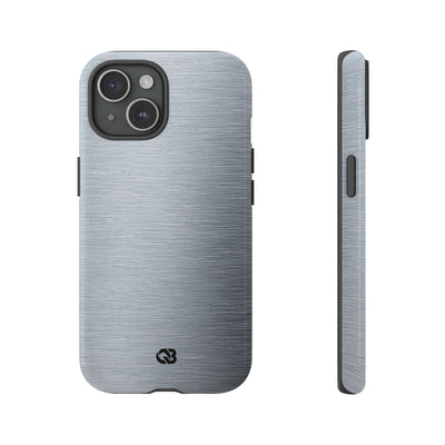 Silver Tough Phone Case for iPhone - Satin Chrome Grain